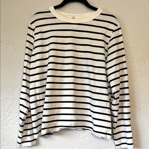 H&M Black and White Striped Top